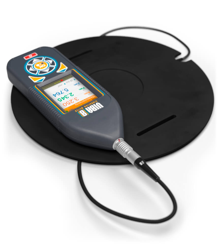 Vibration meter with seat pad